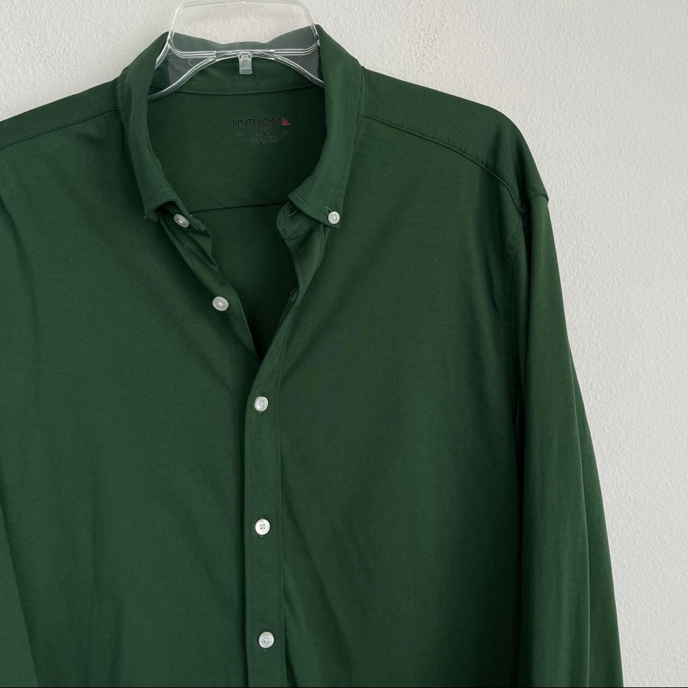 UNTUCKit Men’s Long Sleeve Button-Down Shirt - Forest Green